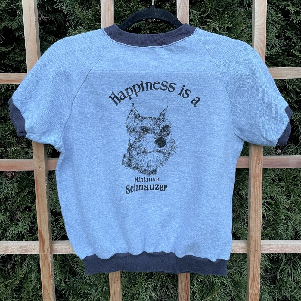 Vintage T-Shirt Happiness is a Miniature Schnauzer